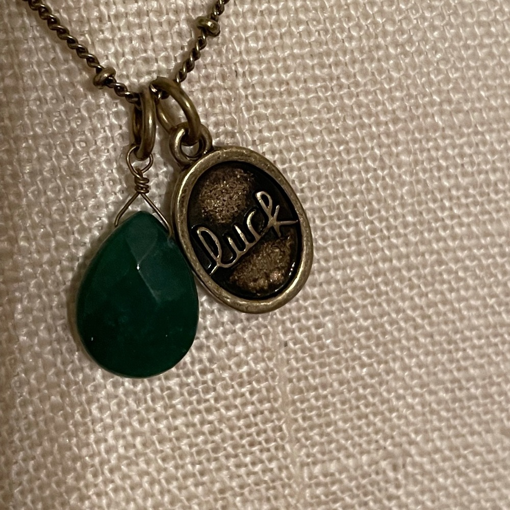 NWT. Bass & co. necklace w luck & jade charms.